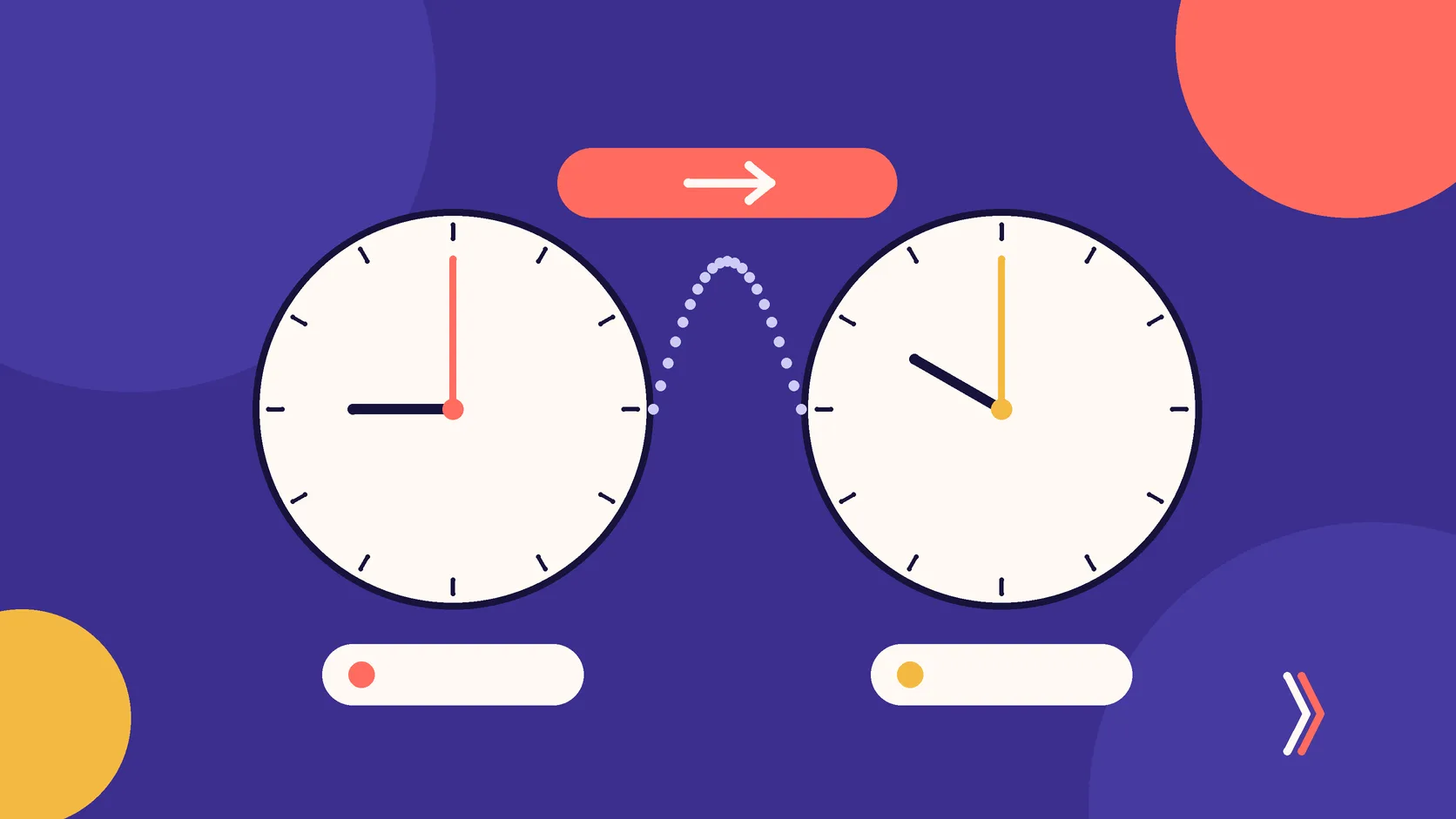 A US team lead on a video call with a freelancer in Latin America, with two clocks on the wall